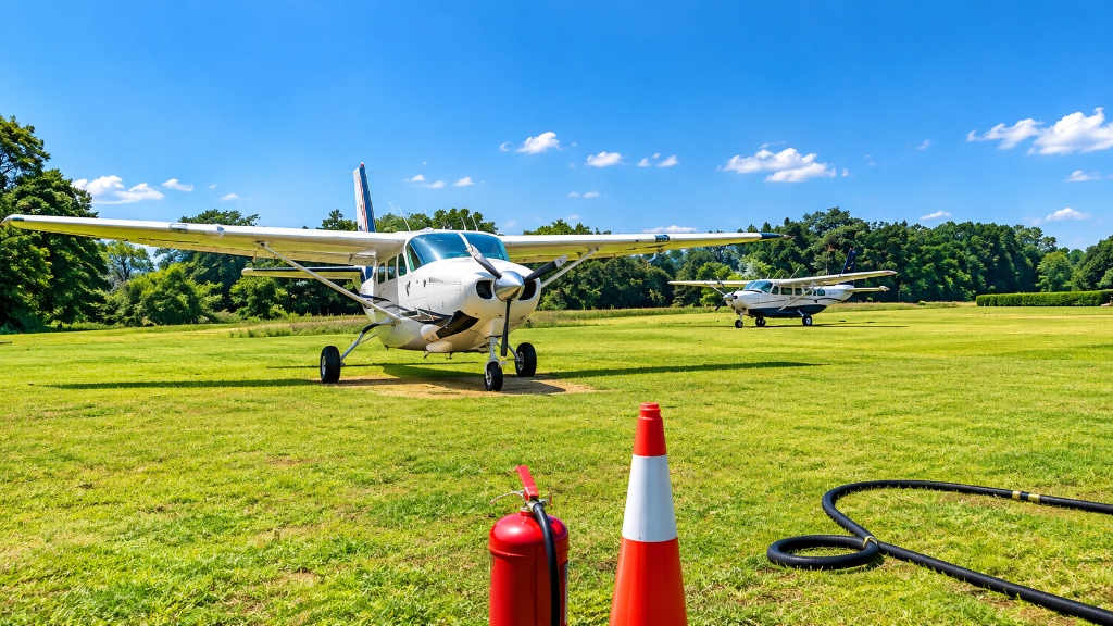 Aviation refuelling plane on airfield
